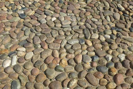 Pebble paving in Castello Estense, Ferrara