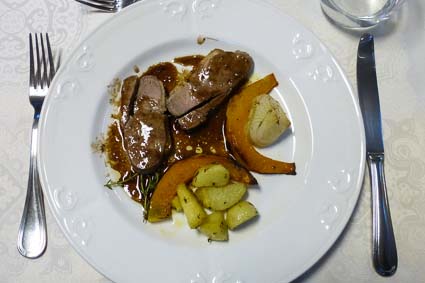 Captain's Farewell Dinner on LA BELLA VITA - main course