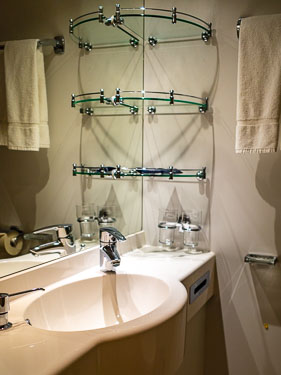 Bathroom sink and countertop in Stateroom 9033, MSC PREZIOSA