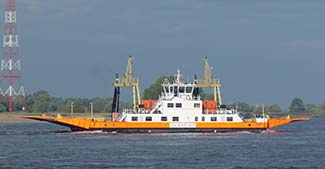 Car ferry on the River Weser