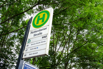 Nuremberg Rotterdamer Strasse bus stop sign