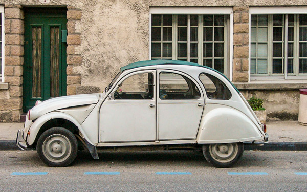 Vintage Citroen 2CV in France.