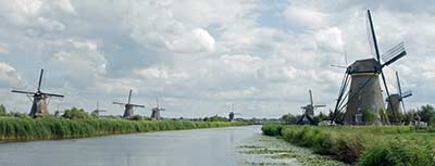 Kinderdijk windmills panorama