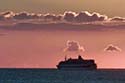 Ship departing Civitavecchia