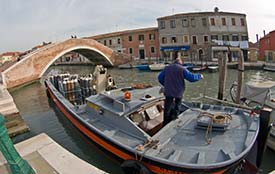 Murano canal and barge