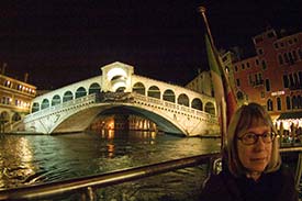 Rialto Bridge at night