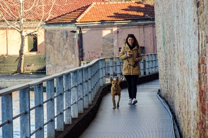 Arsenale walkway along the Venetian Lagoon