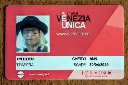 Venezia Unica for frequent users card.