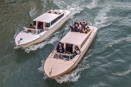 Water taxis in Venice, Italy.