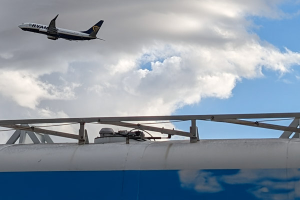 Ryanair 737 takes off from Treviso Canova airport.