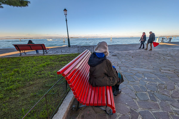 Benches at Sacco di San Giralomo, Venice, Italy.