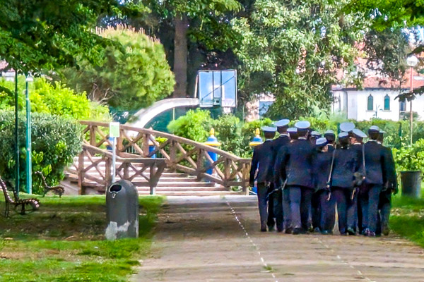 Naval cadets from the Scuola Navale Fransesco Morosini, Venice.