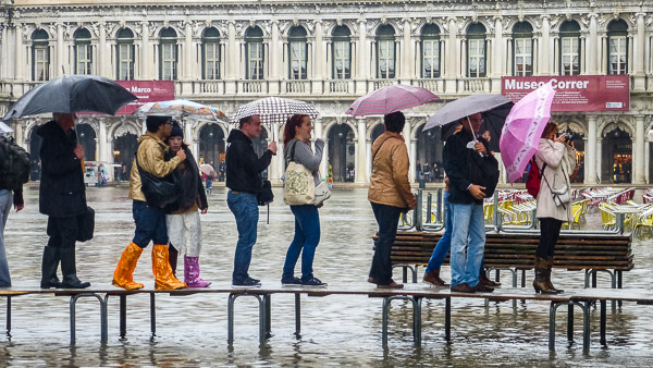 Passerella, Piazza San Marco, during acqua alta