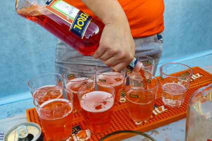 Aperol in Spritz glasses