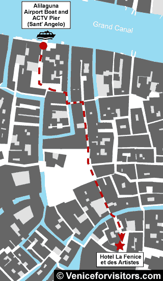 Hotel La Fenice et des Artistes map directions