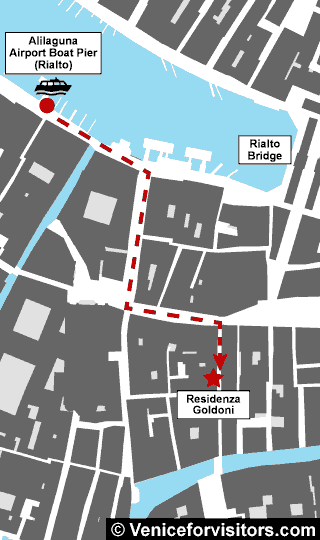 Residenza Goldoni map directions