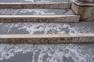 Salt on Venice bridge steps